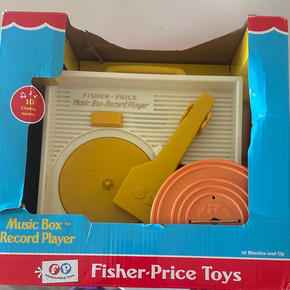 Y2K Fisher-Price Music Box Record Player - Yellow and Orange new in the box